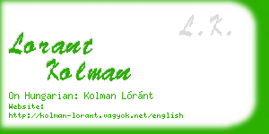 lorant kolman business card