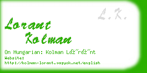 lorant kolman business card